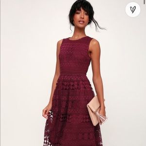 Madly in Love Plum Purple Lace Midi Dress